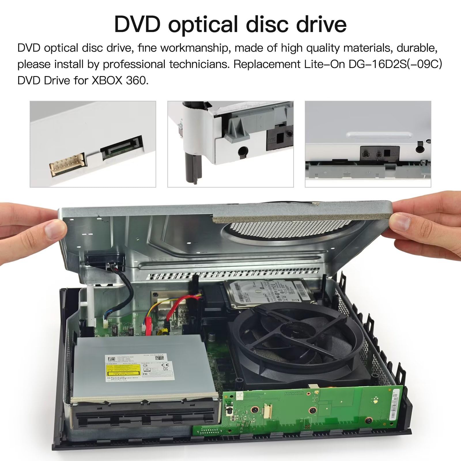 Original DVD Drive Replacement Part Model DG-16D2S for Microsoft Xbox 360 Xbox360 by Honglei