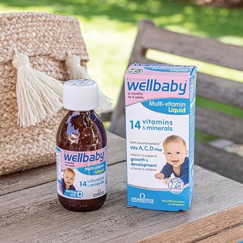 Vitabiotics Wellbaby Multi-Vitamin Liquid - Immune System Multivitamin for Infants and Babies Ages 6 Months to 4 Years - 150mL