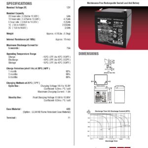 MK Battery ES5-12 Maintenance-Free Rechargeable Sealed Lead-Acid Battery