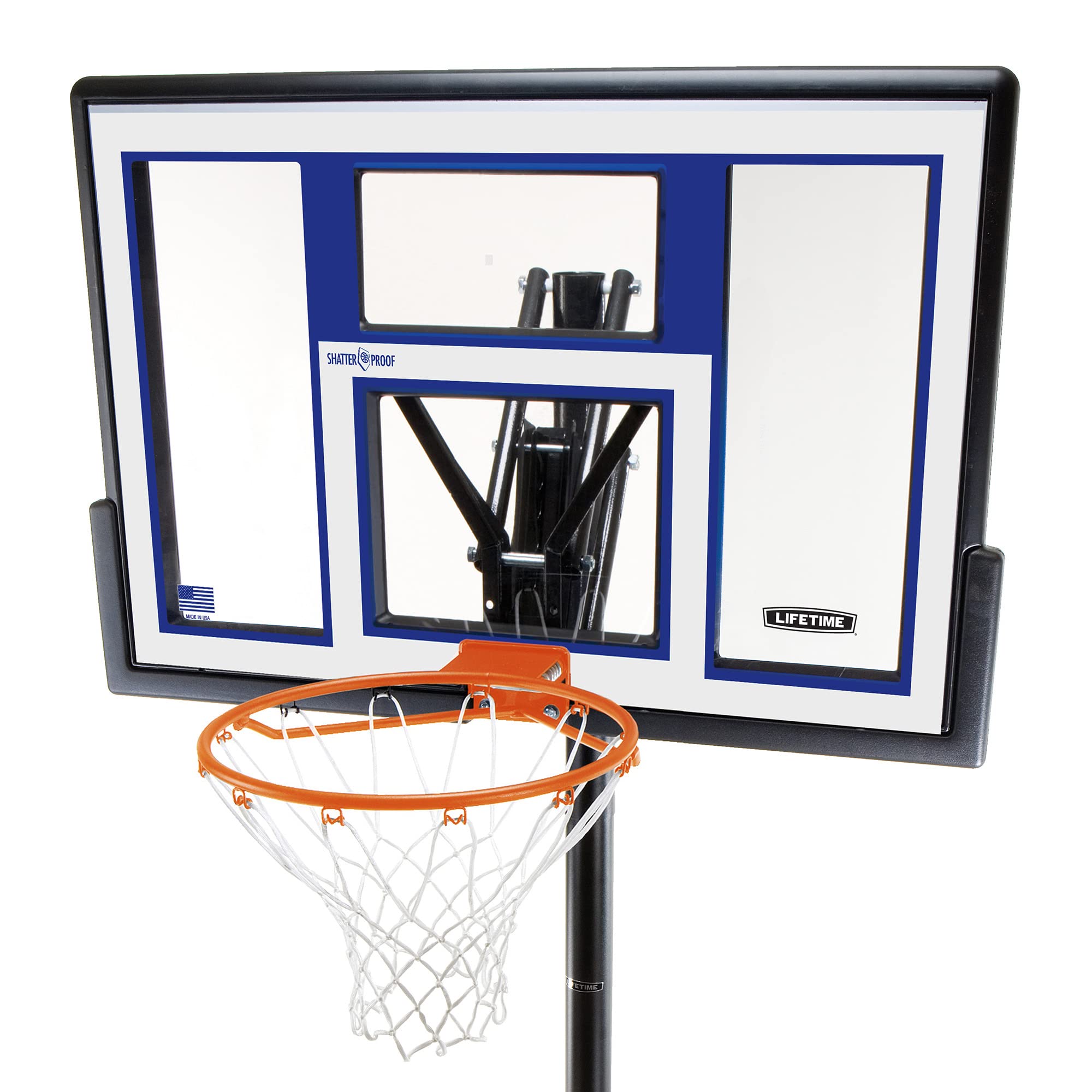 Lifetime 90168 Portable Basketball Hoop 48-Inch Polycarbonate Backboard System, Blue