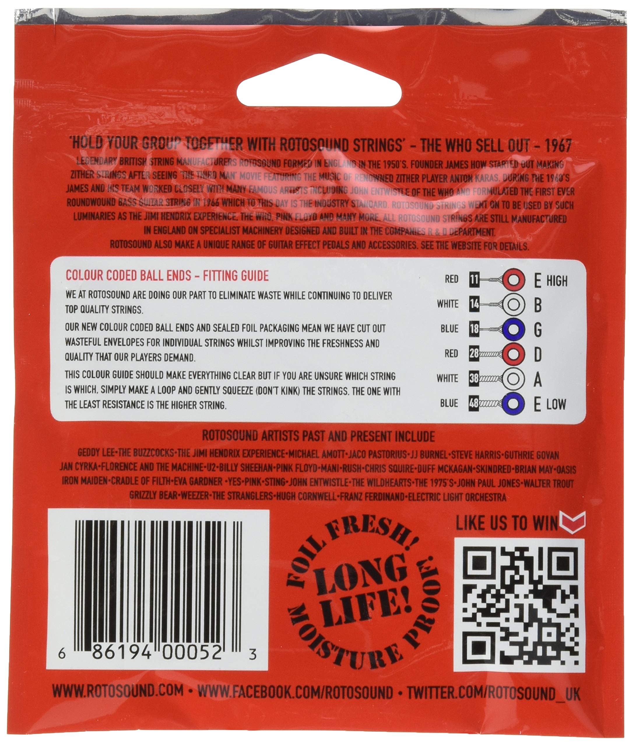 Rotosound roto electric guitar strings Roto Reds R11 (11-48)