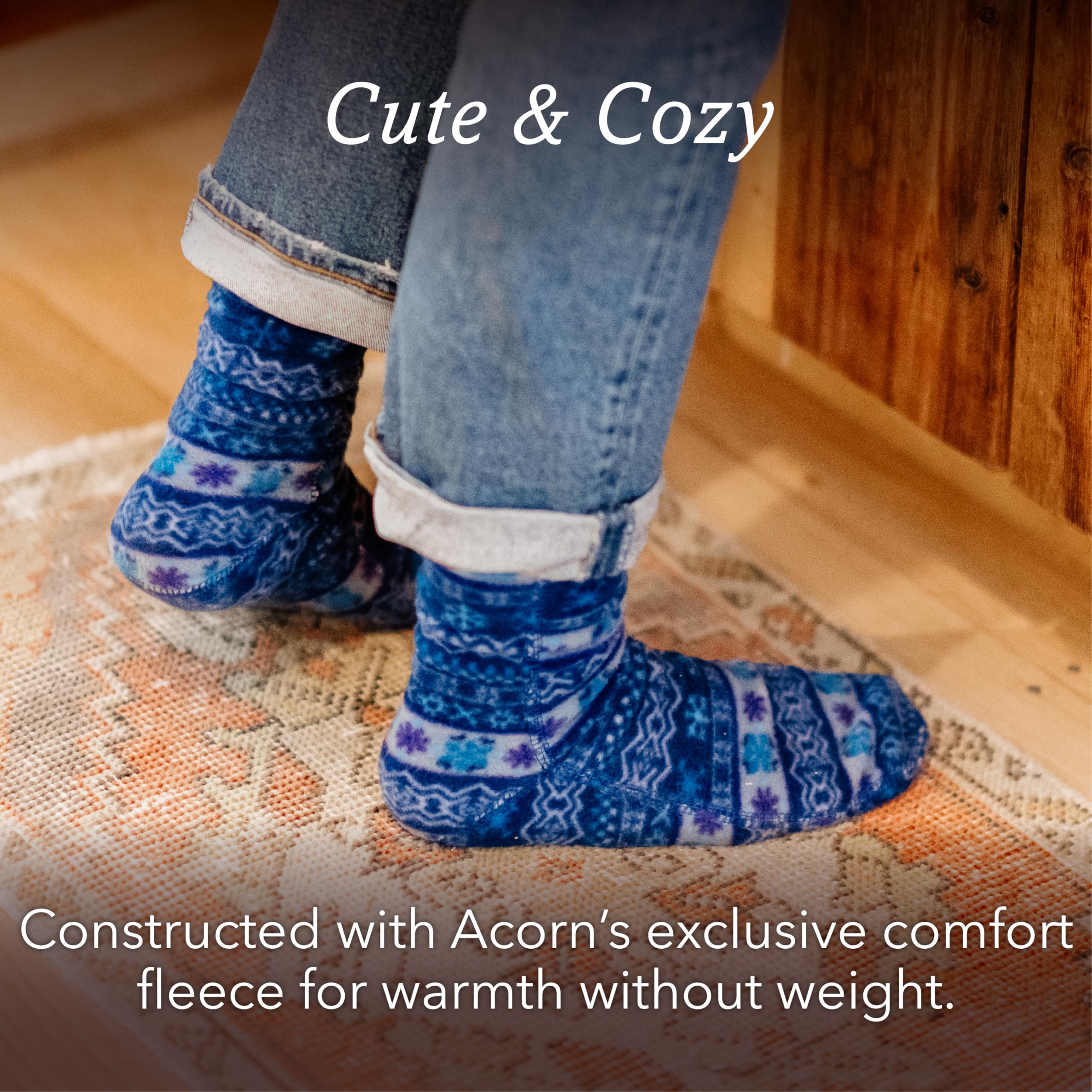 Acorn Mens and Womens Versafit Fleece Sock: Super Soft & Ultra-Warm, Mid-Calf Height, Flat-Flock Seams