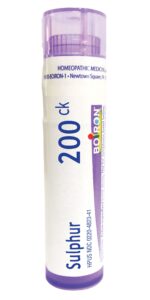 boiron sulphur 200c homeopathic medicine for skin rash, white, 80 count