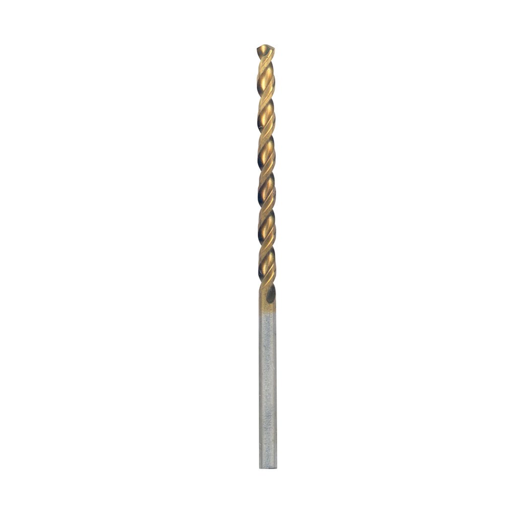 BOSCH TI2135 2-Piece 1/8 In. x 2-3/4 In. Titanium Nitride Coated Metal Drill Bit with 3/8 In. Reduced Shank for Applications in Heavy-Gauge Carbon Steels, Light Gauge Metal, Hardwood