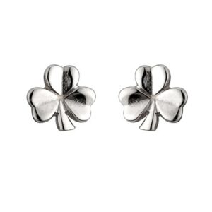 solvar shamrock earrings sterling silver studs made in ireland