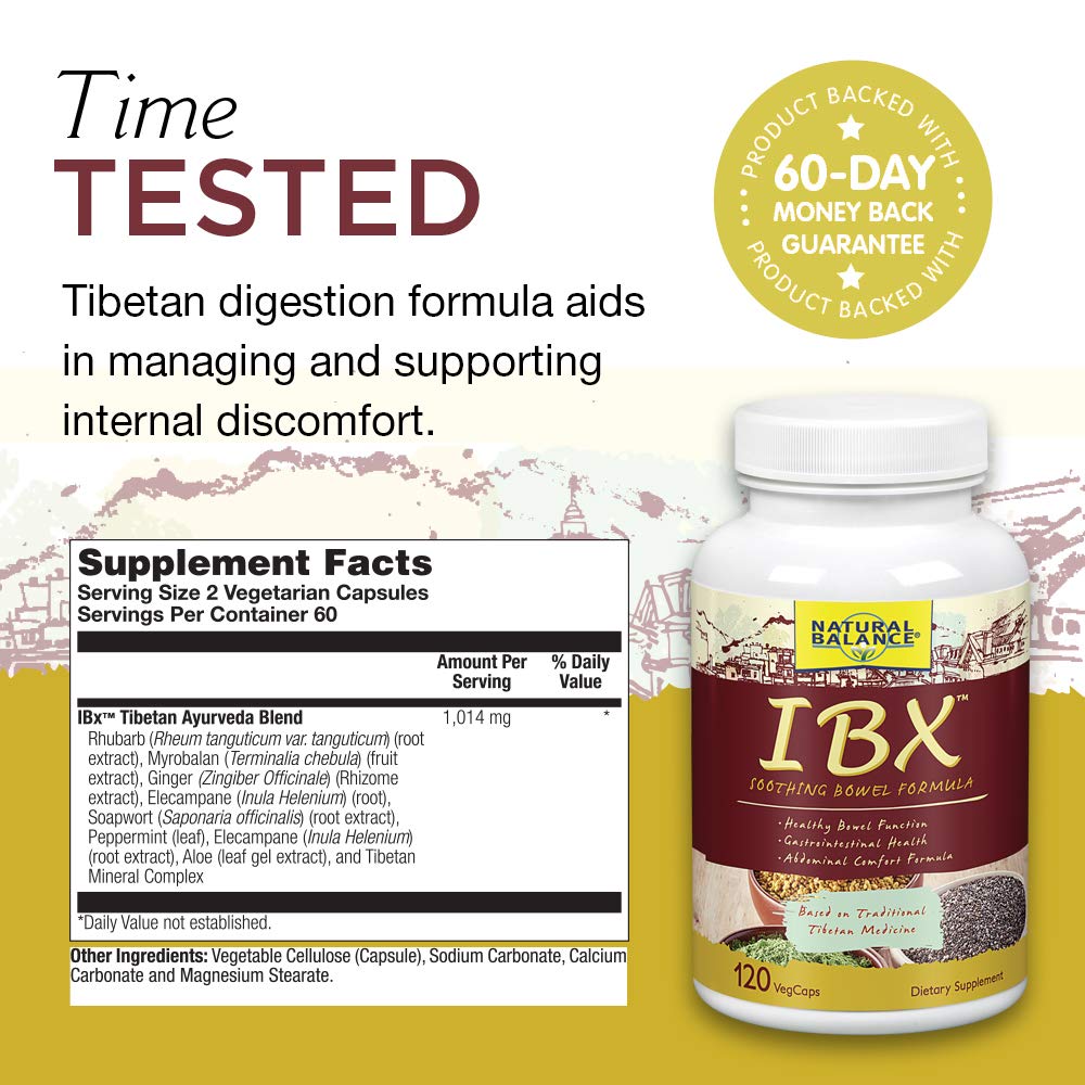 Natural Balance IBX Soothing Bowel Formula | Supports Digestive Health | 120 Veggie Caps