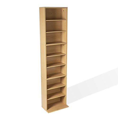 Atlantic 74735728 Summit CD DVD Shelf For Inside, Media & collectable storage, Engineered Wood, Maple, FURNITURE