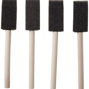 Plaid Foam Brushes 1-Inch, 44246 (4-Piece) , Black