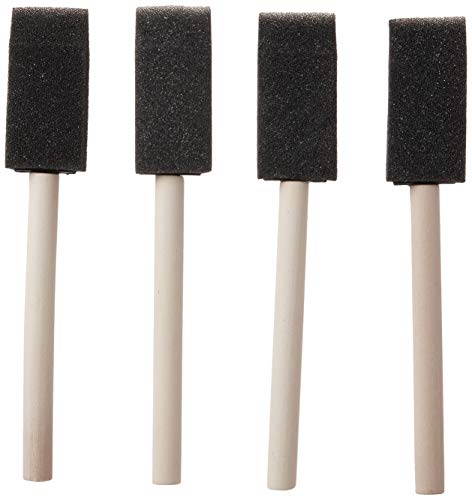 Plaid Foam Brushes 1-Inch, 44246 (4-Piece) , Black