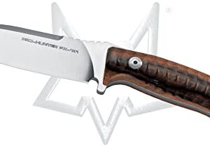 Fox Pro-Hunter FX-131 Folding One-Hand Hunting Knife 5 mm Blade Thickness Wood Handle w. Leather Sheath