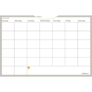 AT-A-GLANCE AW602028 WallMates Self-Adhesive Dry Erase Monthly Planning Surface, 36 x 24 , Gray/White/Orange