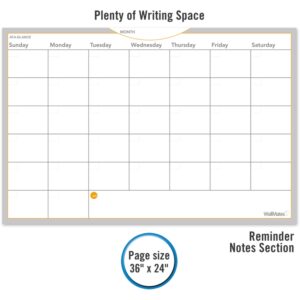 AT-A-GLANCE AW602028 WallMates Self-Adhesive Dry Erase Monthly Planning Surface, 36 x 24 , Gray/White/Orange