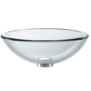 Kraus GV-101-19mm Clear 19mm thick Glass Vessel Bathroom Sink