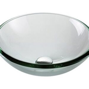 Kraus GV-101-19mm Clear 19mm thick Glass Vessel Bathroom Sink