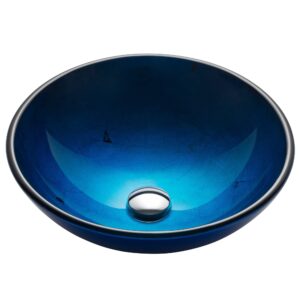 kraus gv-204 irruption blue glass vessel bathroom sink