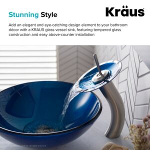 Kraus GV-204 Irruption Blue Glass Vessel Bathroom Sink