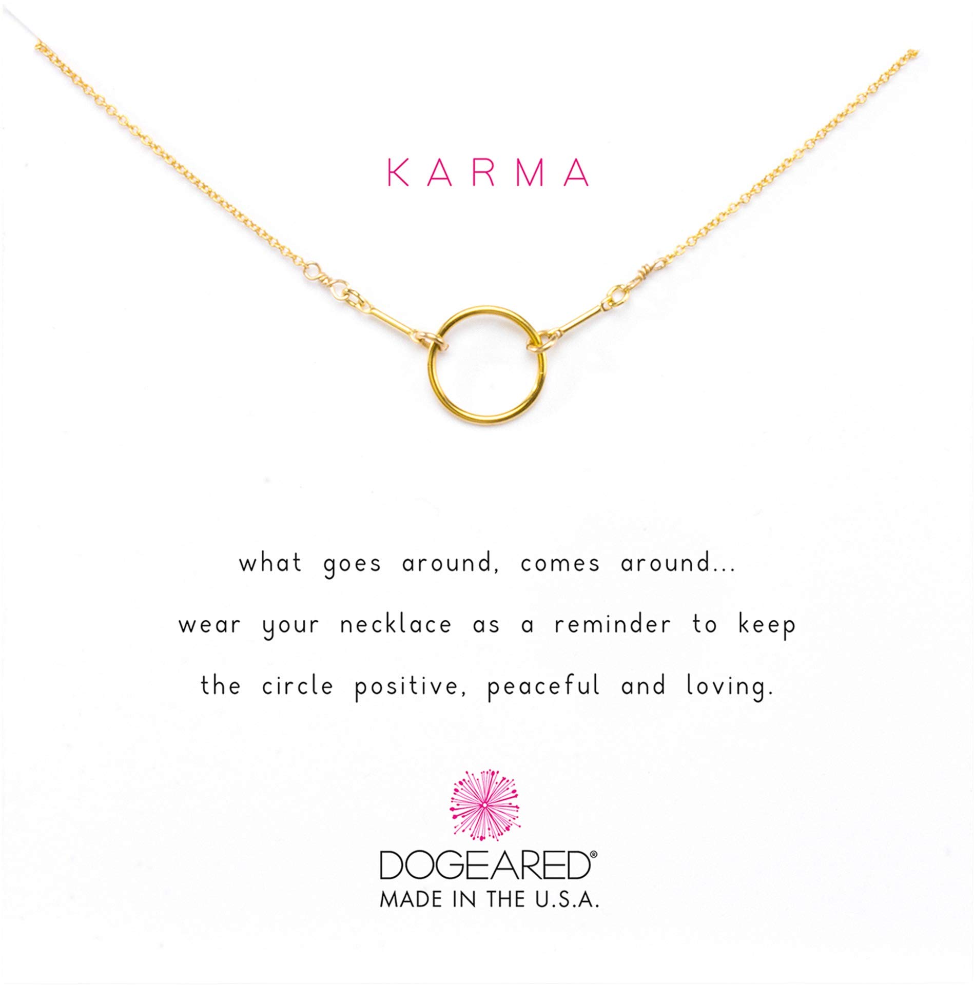 Dogeared Karma Necklace 16 inch Gold Dipped One Size