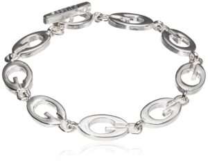 guess "basic" silver g link bracelet, 7.5"