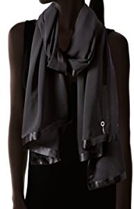 Calvin Klein Women's Lightweight Wrap Scarf, deep black, One Size