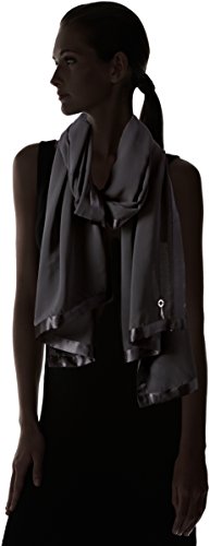 Calvin Klein Women's Lightweight Wrap Scarf, deep black, One Size