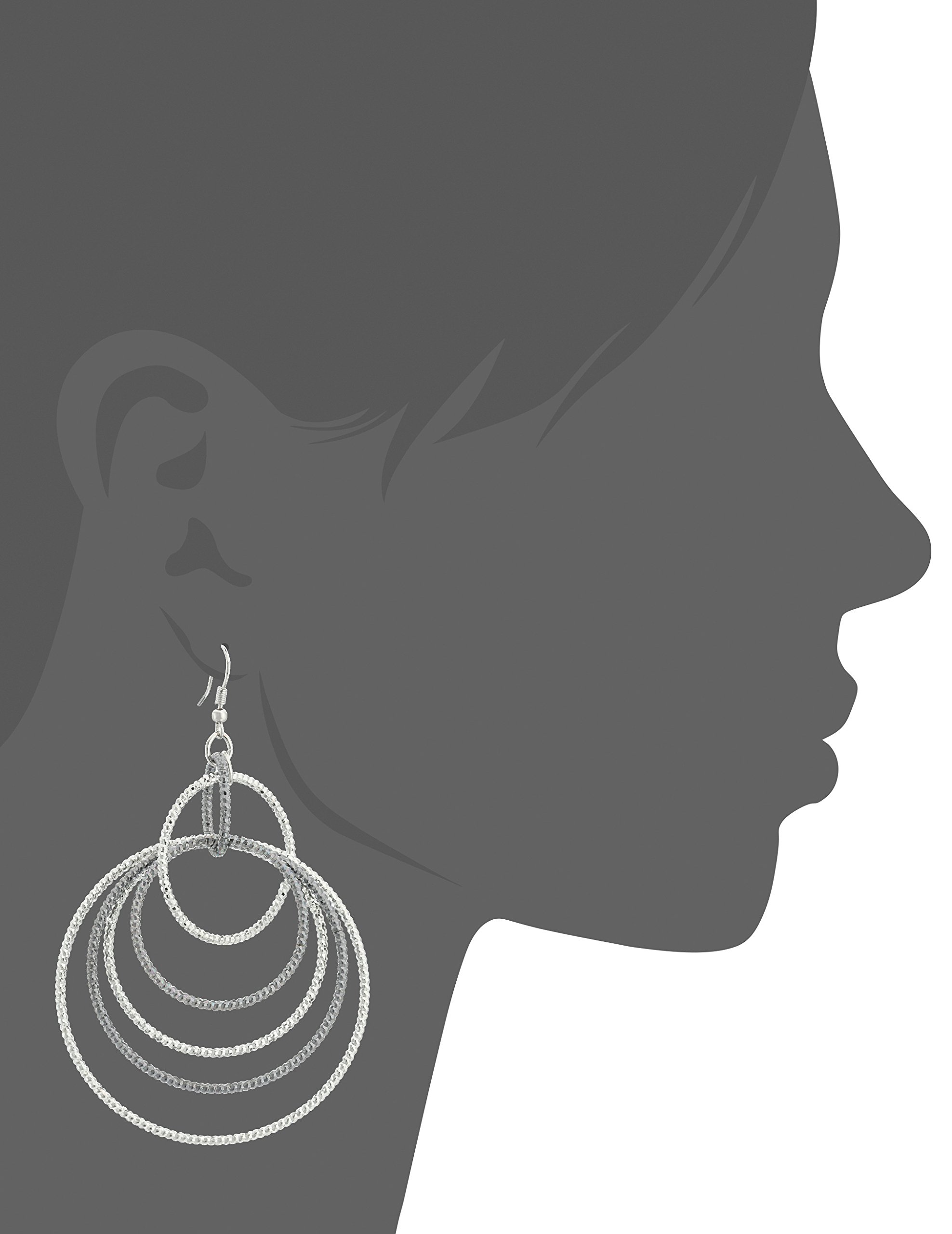 GUESS "Basic" Mixed Metal Textured Orbital on Wire Drop Earrings