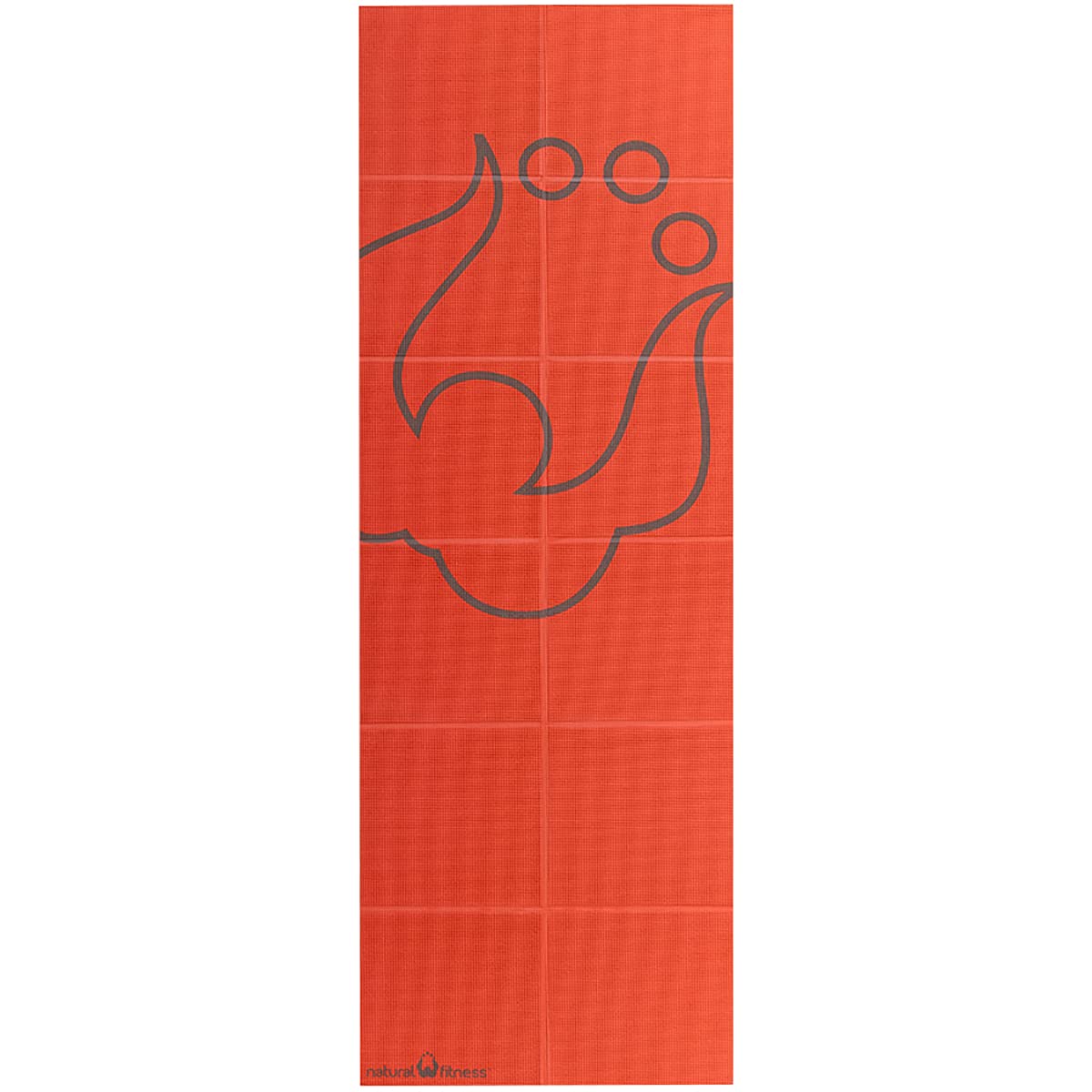 Natural Fitness ROAM 72" Folding Yoga Mat with Non-Slip Traction and Carry Bag to Protect and Keep Compact, 13 x 12.5 x 2.5, Red Rock