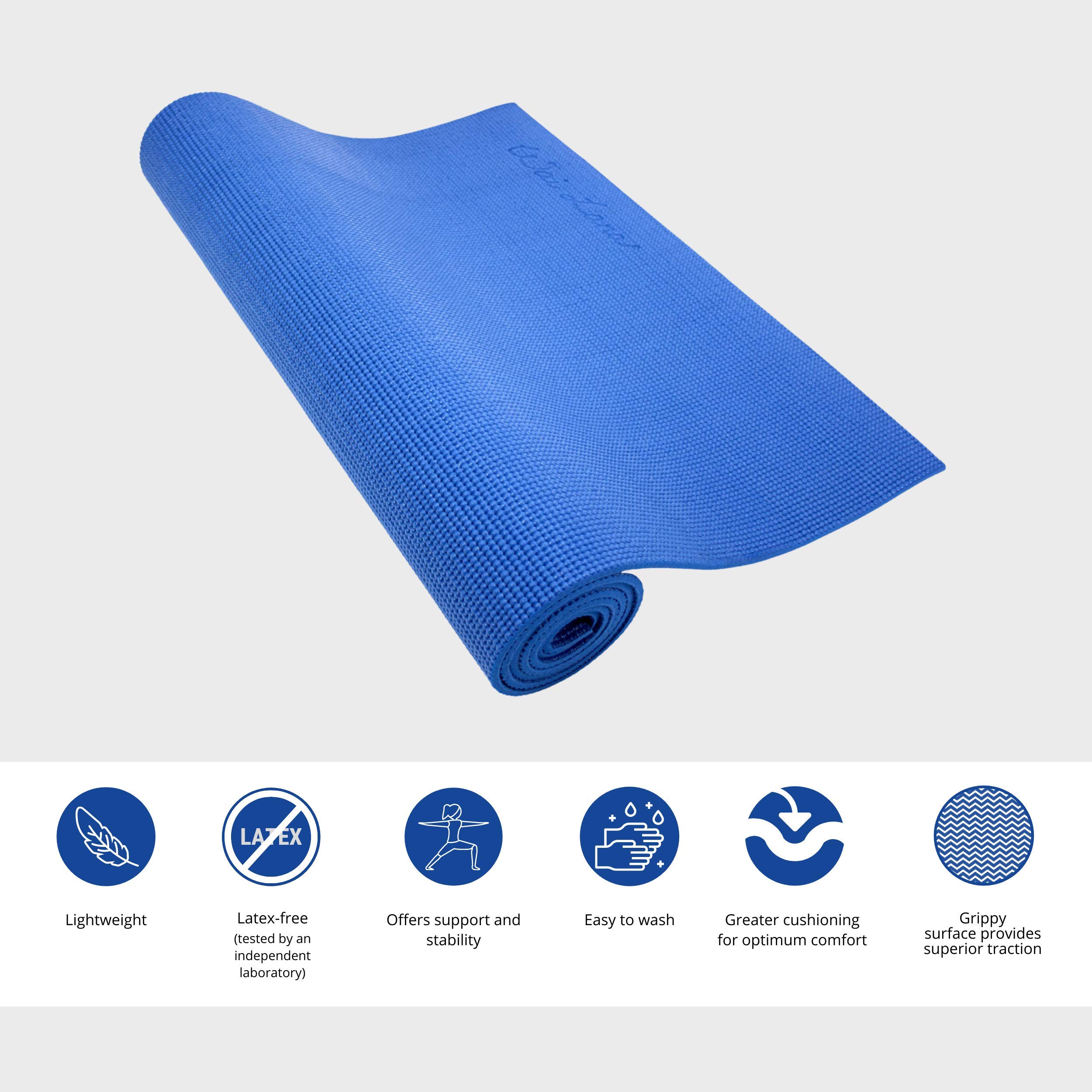 Wai Lana Yoga and Pilates Mat (Color: Oasis)- 1/4 Inch Extra Thick Non-Slip Stylish, Latex-Free, Lightweight, Optimum Comfort