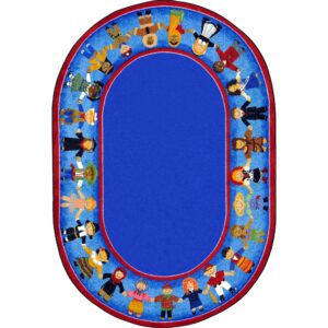 joy carpets children of many cultures rug, multi, 7'8" x 10'9" oval