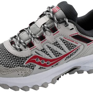 Saucony Women's Versafoam Excursion Tr13 Trail Running Shoe, Grey/Black/Burgundy, 8