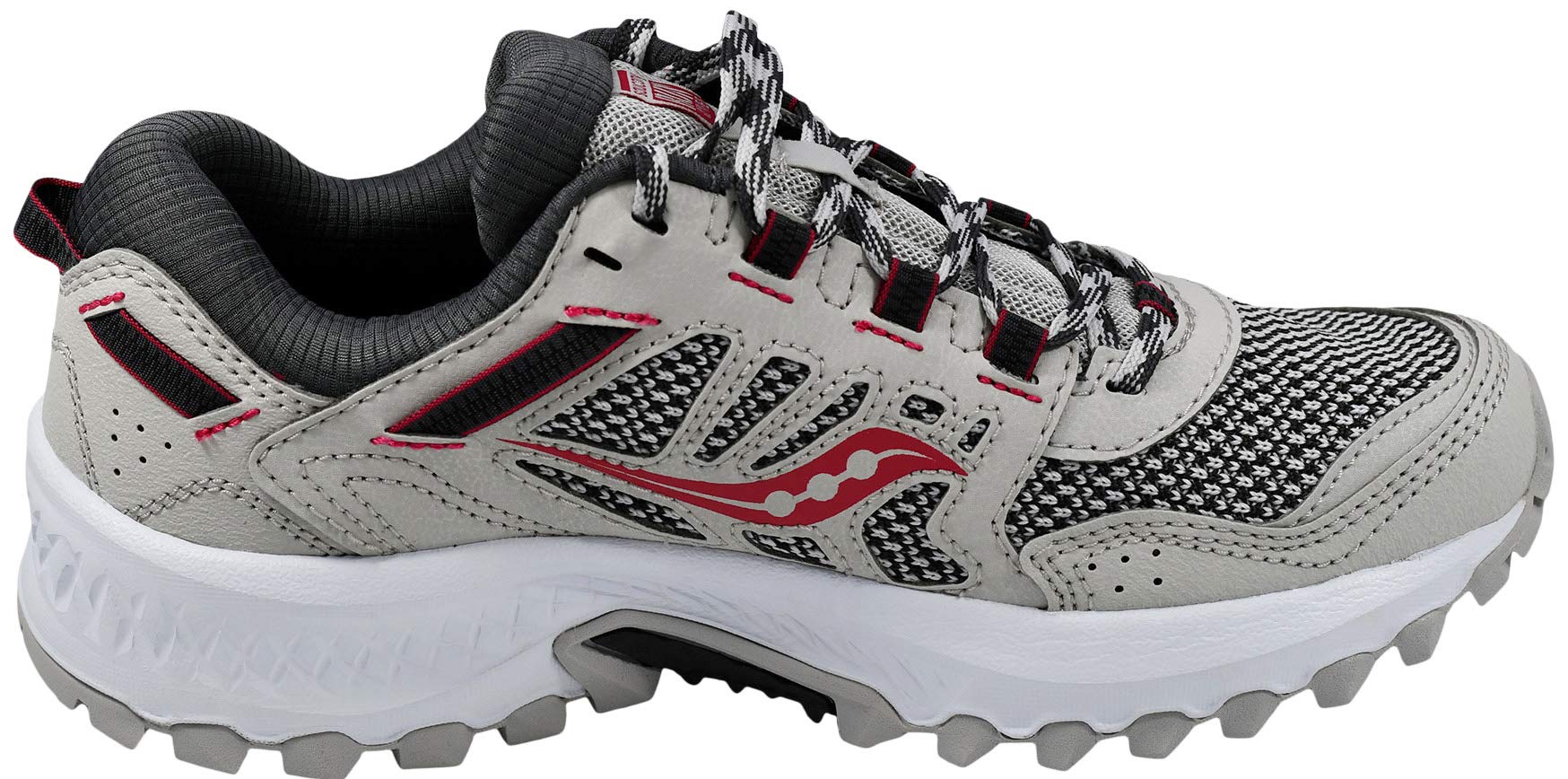 Saucony Women's Versafoam Excursion Tr13 Trail Running Shoe, Grey/Black/Burgundy, 8.5