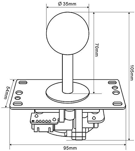 SANWA JLF-TP-8YT Joystick Red Original - for Arcade Jamma Game 4 & 8 Way Adjustable, Compatible with Catz Mad SF4 Tournament Joystick (Red Ball Top), Use for Arcade Game Machine Cabinet S@NWA