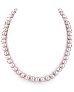 the pearl source 14k gold 7-8mm aaaa quality pink freshwater cultured pearl necklace for women in 16" choker length