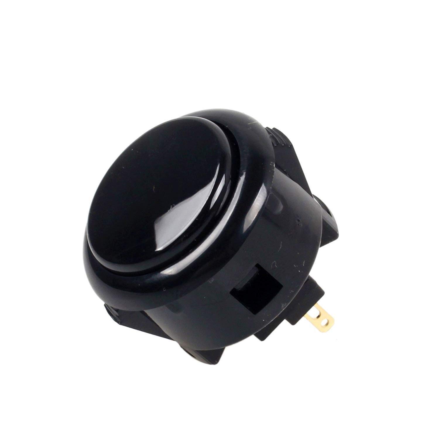 SANWA 6 pcs OBSF-30 Original Push Button 30mm - for Arcade Jamma Video Game & Arcade Joystick Games Console (Black) S@NWA