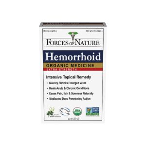 Forces of Nature Hemorrhoid Treatment, Extra Strength 0.37 Fl Oz, Organic Homeopathic Medicine & Essential Oils, Hemorrhoid Relief for Pain, Itching, Swelling, Soreness & Discomfort