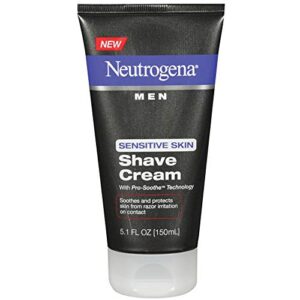 neutrogena men's shaving cream for sensitive skin, shave cream pro-soothe technology to protect against razor bumps & ingrown hairs, dye-free 5.1 fl. oz (pack of 2)