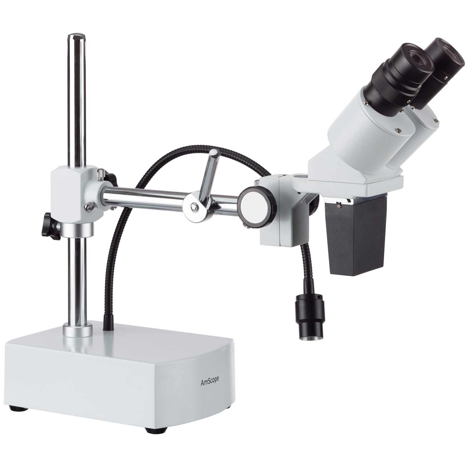 AmScope SE400-Y Professional Binocular Stereo Microscope, WF10x and WF15x Eyepieces, 10X and 15X Magnification, 1X Objective, LED Lighting, Boom-Arm Stand, 110V-120V