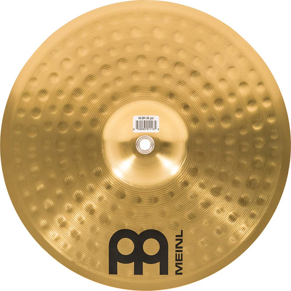 Meinl 13” Marching Cymbal Pair with Straps - Brass Alloy Traditional Finish - Made In Germany, 2-YEAR WARRANTY (MA-BR-13M)