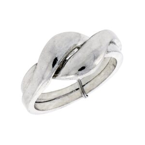 sterling silver 2-piece puzzle ring, 3/8 in. (9 mm) wide, size 8