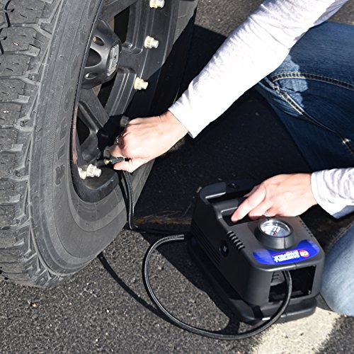 Campbell Hausfeld 150 PSI Tire Inflator, 120 Volt Auto Tire Pump, Portable Air Compressor for Car and Bicycle Tires and other Inflatables (RP410099AV)