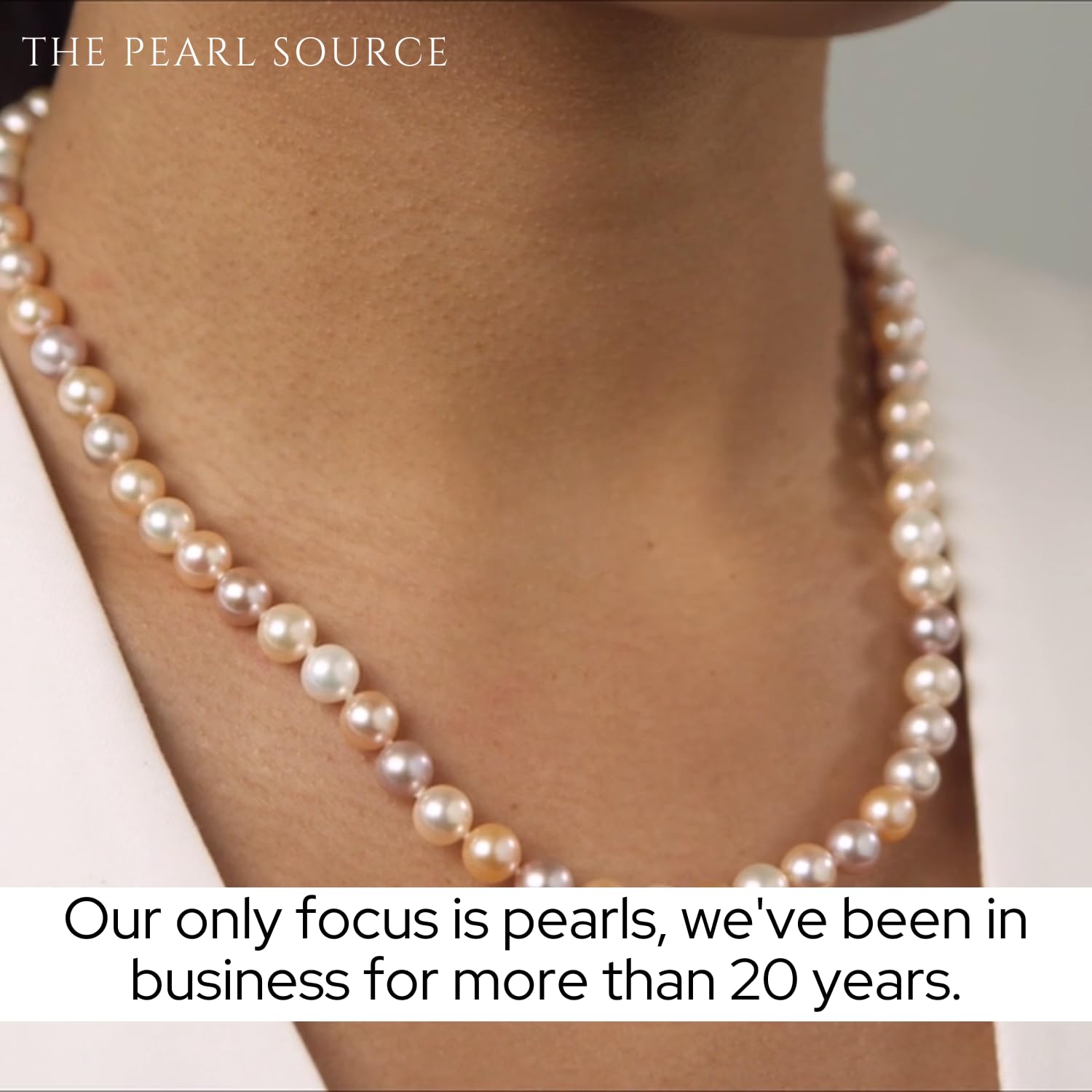 The Pearl Source 6.5-7.0mm AAA Quality Multicolor Freshwater Cultured Pearl Necklace for Women in 18" Princess Length