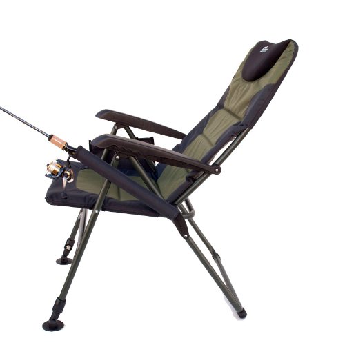 Earth Executive Folding Fishing Chair, Ultimate Comfort with Reclining Feature, Sleek Design, and Adjustable Extending Legs, Ideal for Fishing, Camping, Picnics, Sporting Events, and Tailgates