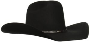 justin men's 2x hills hat, black, 7 1/8