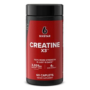 six star creatine pills post workout x3 creatine capsules | creatine monohydrate blend | muscle recovery & muscle builder for men & women | creatine supplements, 20 servings