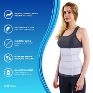 NYOrtho Abdominal Binder Lower Waist Support Belt - Compression Wrap for Men and Women MADE IN USA (45" - 60") 4 Panel - 12"