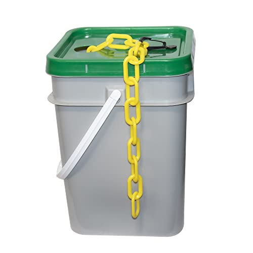 Mr. Chain Plastic Barrier Chain Pail, Yellow, 1.5-Inch Link Diameter, 300-Foot Length (30002-P)