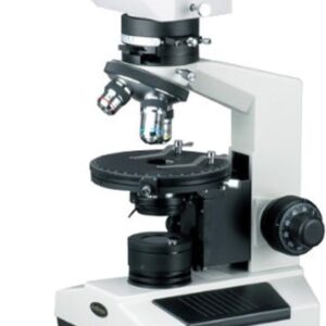 AmScope PZ200BA Polarizing Binocular Microscope, WF10x and WF16x Eyepieces, 40X-640X Magnification, Strain-Free Plan Achromatic Objectives, Polarizing and Brightfield Configurations, Halogen Illumination, Bertrand Lens, Abbe Condenser, Round Graduated Sta