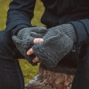 Muk Luks Men's Flip Mitten Fairley, Grey Fairlisle, One Size