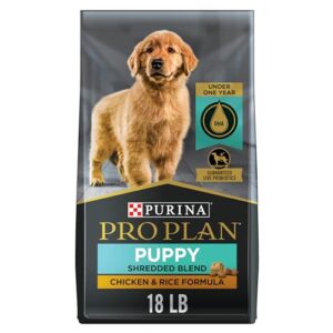 Purina Pro Plan High Protein Puppy Food Shredded Blend Chicken & Rice Formula - 18 lb. Bag