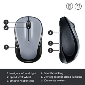 Logitech Wireless Mouse M325 with Designed-For-Web Scrolling - Light Silver