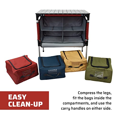 Camp Chef Sherpa Table & Organizer - Camping Storage for Outdoor Cooking & Camping Gear - Aluminum Table Top